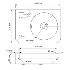 Kronenbach Stone Handwaschbecken 45 X 33 Cm, Becken Rechts Mit Hahnlochbohrung -Kronenbach kronenbach badkeramik handwaschbecken stone 45 x 6885600