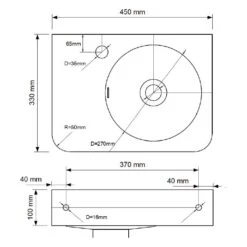 Kronenbach Stone Handwaschbecken 45 X 33 Cm Mit Handtuchhalterung, Becken Rechts Mit Hahnlochbohrung -Kronenbach kronenbach badkeramik handwaschbecken stone 45 x 6885603