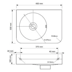Kronenbach Stone Handwaschbecken 45 X 33 Cm Mit Handtuchhalterung, Becken Links Ohne Hahnlochbohrung -Kronenbach kronenbach badkeramik handwaschbecken stone 45 x 6885621