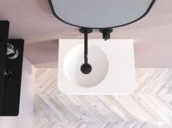 Kronenbach Stone Handwaschbecken 45 X 33 Cm Mit Handtuchhalterung, Becken Links Ohne Hahnlochbohrung -Kronenbach kronenbach badkeramik handwaschbecken stone 45 x 7969654