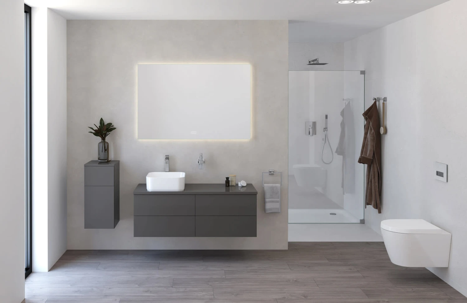 Kronenbach Cube Highboard 30 x 64,6 cm, 1 Auszug, 1 Tür, Anschlag links, mit TIP-ON Kronenbach Cube Highboard 30 X 64,6 Cm, 1 Auszug, 1 Tür, Anschlag Links, Mit TIP-ON -Kronenbach kronenbach badmoebel cube hochschraenke highboard 30 5825002