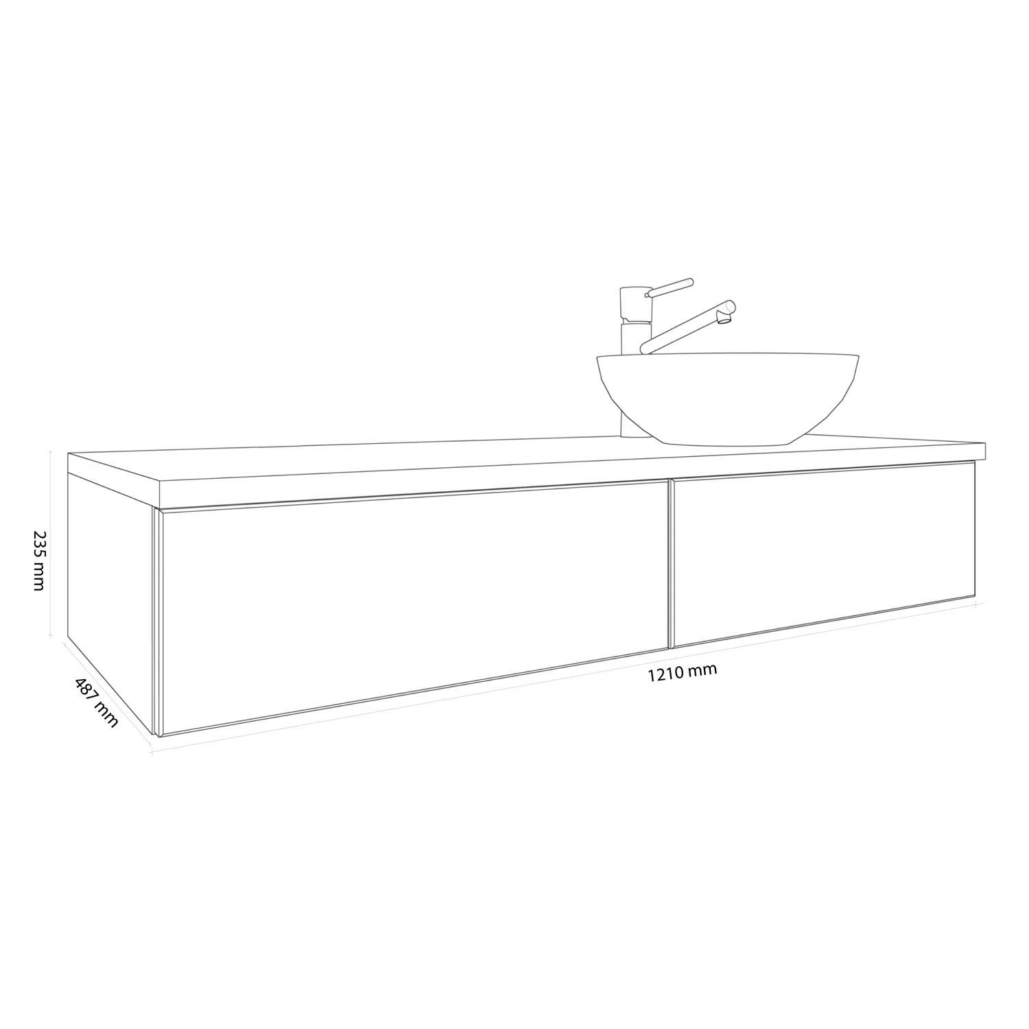 Kronenbach Cube Waschtischkonsole 121 cm mit 2 Auszügen und TIP-ON Kronenbach Cube Waschtischkonsole 121 Cm Mit 2 Auszügen Und TIP-ON -Kronenbach kronenbach badmoebel cube waschtischkonsolen 120 cm 6463484