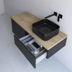 Kronenbach Cube Waschtischkonsole 121 Cm Mit 2 Auszügen Und TIP-ON