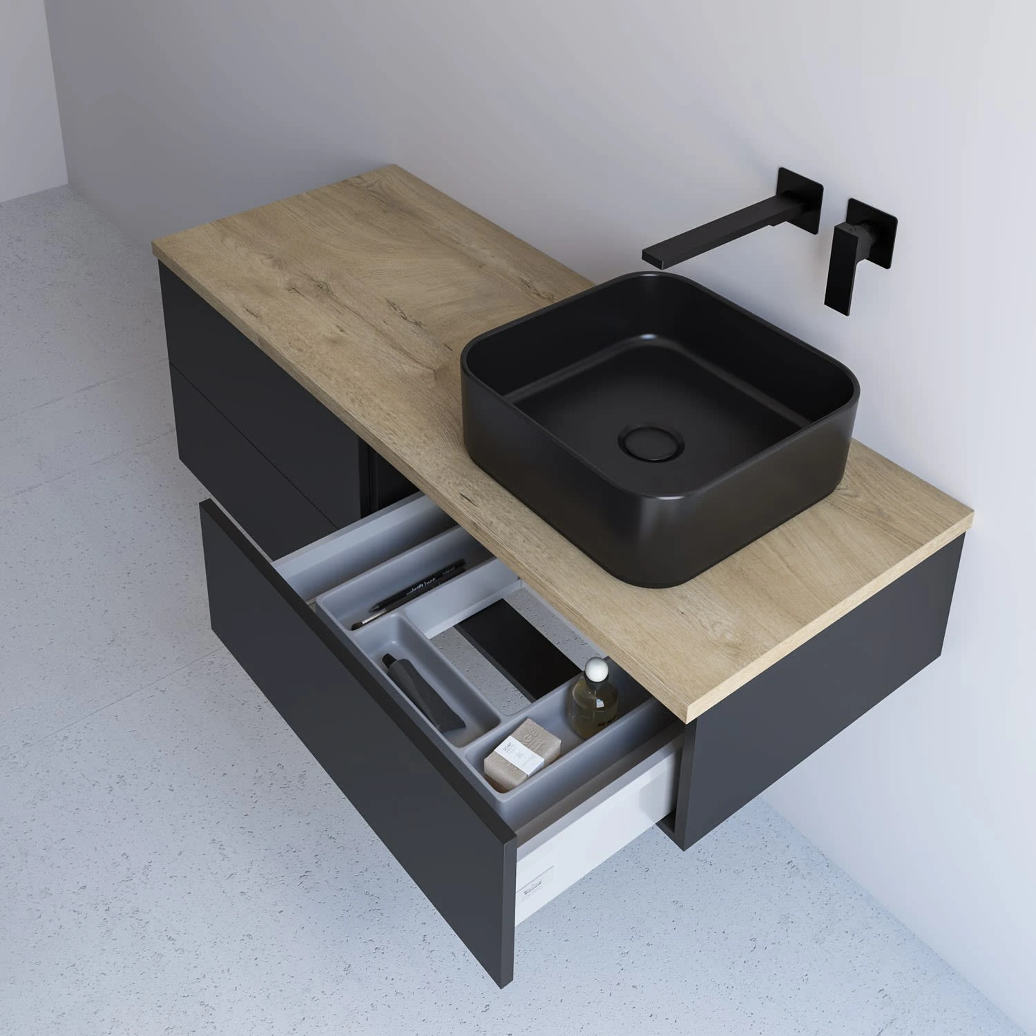 Kronenbach Cube Waschtischkonsole 121 cm mit 2 Auszügen und TIP-ON Kronenbach Cube Waschtischkonsole 121 Cm Mit 2 Auszügen Und TIP-ON -Kronenbach kronenbach badmoebel cube waschtischkonsolen 120 cm 8728706