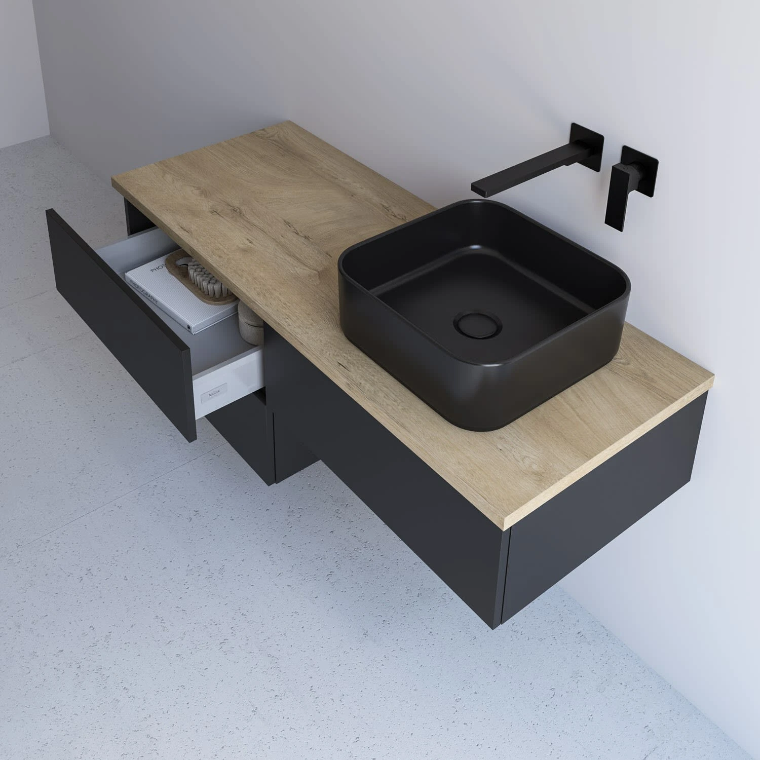 Kronenbach Cube Waschtischkonsole 121 cm mit 2 Auszügen und TIP-ON Kronenbach Cube Waschtischkonsole 121 Cm Mit 2 Auszügen Und TIP-ON -Kronenbach kronenbach badmoebel cube waschtischkonsolen 120 cm 8729426