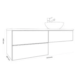 Kronenbach Cube Waschtischkonsole 141 Cm Mit 3 Auszügen Und TIP-ON -Kronenbach kronenbach badmoebel cube waschtischkonsolen 140 cm 8143957
