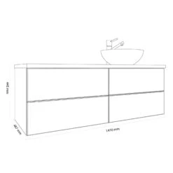 Kronenbach Cube Waschtischkonsole 141 Cm Mit 4 Auszügen Und TIP-ON -Kronenbach kronenbach badmoebel cube waschtischkonsolen 140 cm 8144191
