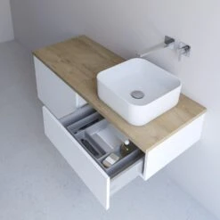 Kronenbach Cube Waschtischkonsole 141 Cm Mit 2 Auszügen Und TIP-ON