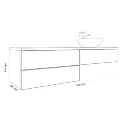 Kronenbach Cube Waschtischkonsole 161 Cm Mit 3 Auszügen Und TIP-ON -Kronenbach kronenbach badmoebel cube waschtischkonsolen 160 cm 8137702