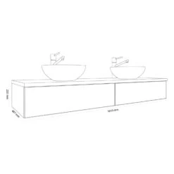 Kronenbach Cube Waschtischkonsole 161 Cm Für 2 Waschtische Mit 2 Auszügen Und TIP-ON 3 Kronenbach Cube Waschtischkonsole 161 Cm Für 2 Waschtische Mit 2 Auszügen Und TIP-ON -Kronenbach kronenbach badmoebel cube waschtischkonsolen 160 cm 8145049