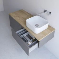 Kronenbach Cube Waschtischkonsole 161 Cm Mit 4 Auszügen Und TIP-ON