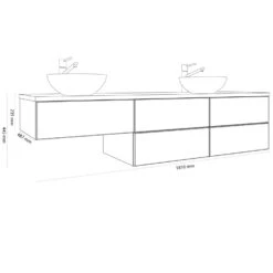 Kronenbach Cube Waschtischkonsole 181 Cm Für 2 Waschtische Mit 5 Auszügen Und TIP-ON -Kronenbach kronenbach badmoebel cube waschtischkonsolen 180 cm 6463427