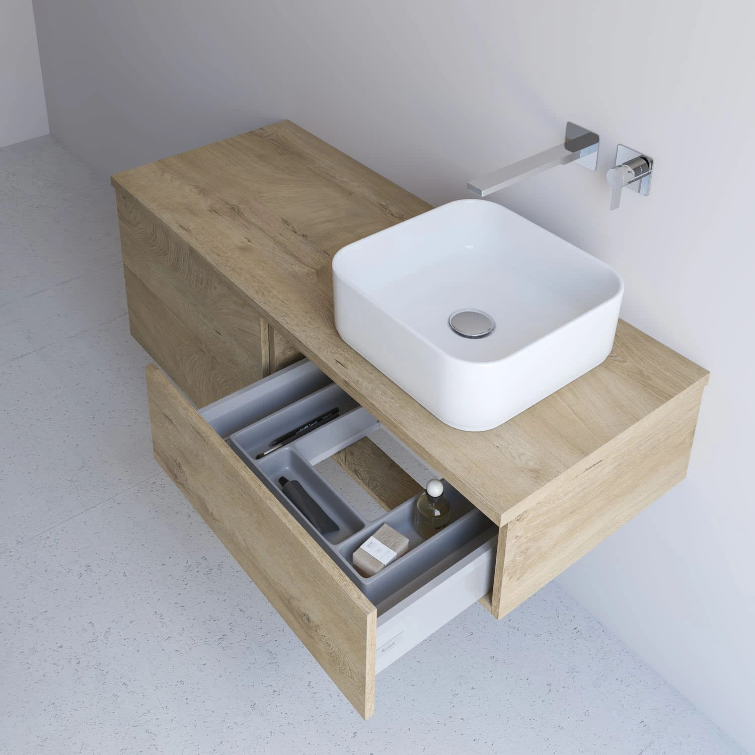 Kronenbach Cube Waschtischkonsole 181 cm für 2 Waschtische mit 3 Auszügen und TIP-ON Kronenbach Cube Waschtischkonsole 181 Cm Für 2 Waschtische Mit 3 Auszügen Und TIP-ON -Kronenbach kronenbach badmoebel cube waschtischkonsolen 180 cm 8728601