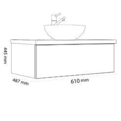 Kronenbach Cube Waschtischkonsole 61 Cm Mit 1 Auszug Und TIP-ON -Kronenbach kronenbach badmoebel cube waschtischkonsolen 60 cm 6386863