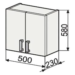 Kronenbach Plana Oberschrank 50 X 23 X 58 Cm, 2 Türen -Kronenbach kronenbach badmoebel plana 100 hoch und 10388534