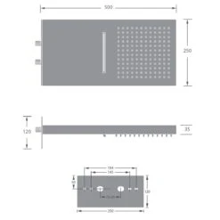 Kronenbach SPA Kopfbrause Eckig 50 X 25 Cm Mit 2 Strahlarten -Kronenbach kronenbach brauseprogramm kopfbrausen spa eckig 50 10449971