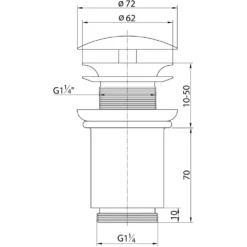 Kronenbach Ablaufventil Schaftventil Rund, Lang