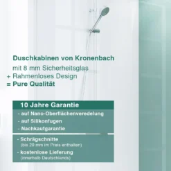 Kronenbach Cube Drehtür Bis 100 Cm Mit Seitenteil Und Badewannenseitenwand, Mit Beschichtung -Kronenbach kronenbach duschabtrennungen cube drehtueren mit seitenwand 10065713