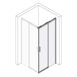Kronenbach Slide Eckdusche Schiebetür 2-teilig, 90 X 200 Cm, Schenkel Rechts -Kronenbach kronenbach duschabtrennungen slide eckduschen schenkel rechts 6023461