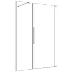 Kronenbach Tube Pendeltür Mit Trennwand In Flucht Für Nische, 140 X 200 Cm, Anschlag Rechts -Kronenbach kronenbach duschabtrennungen tube pendeltuer npwwa nische 4009819