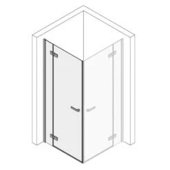 Kronenbach Turn Eckdusche Pendeltür 2-teilig, 150 X 200 Cm, Schenkel Links -Kronenbach kronenbach duschabtrennungen turn eckduschen pendeltuer schenkel 6019003