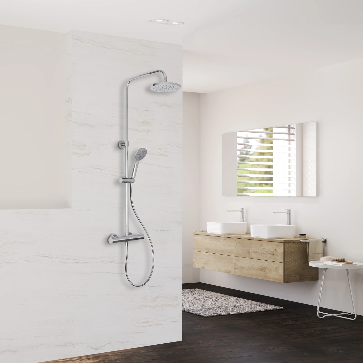 Kronenbach Aufputz-Duschsystem rund mit Thermostat und Kopfbrause Ø 20cm Kronenbach Aufputz-Duschsystem Rund Mit Thermostat Und Kopfbrause Ø 20cm -Kronenbach kronenbach duschsysteme aufputz rund mit kopfbrause 11773638