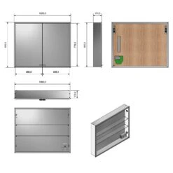 Kronenbach Cube Spiegelschrank 102 X 82 Cm Mit Umlaufender LED-Beleuchtung, Unterputz -Kronenbach kronenbach spiegelschraenke cube spiegelschrank 100 x 4842251