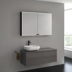 Kronenbach Cube Spiegelschrank 120 X 80 Cm Mit Umlaufender LED-Beleuchtung, Aufputz