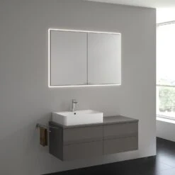 Kronenbach Cube Spiegelschrank 122 X 82 Cm Mit Umlaufender LED-Beleuchtung, Unterputz