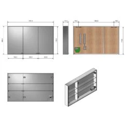 Kronenbach Cube Spiegelschrank 130 X 80 Cm Mit Umlaufender LED-Beleuchtung, Aufputz -Kronenbach kronenbach spiegelschraenke cube spiegelschrank 130 x 4842266