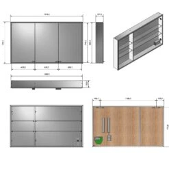 Kronenbach Cube Spiegelschrank 141,9 X 81,9 Cm Mit Umlaufender LED-Beleuchtung, Unterputz -Kronenbach kronenbach spiegelschraenke cube spiegelschrank 140 x 4842275