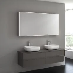 Kronenbach Cube Spiegelschrank 160 X 80 Cm Mit Umlaufender LED-Beleuchtung, Aufputz