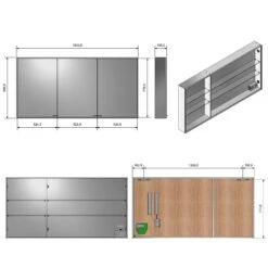 Kronenbach Cube Spiegelschrank 160 X 80 Cm Mit Umlaufender LED-Beleuchtung, Aufputz -Kronenbach kronenbach spiegelschraenke cube spiegelschrank 160 x 5453867