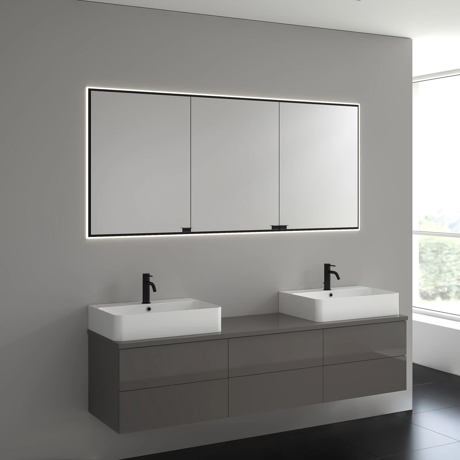 Kronenbach Cube Spiegelschrank 182 x 82 cm mit umlaufender LED-Beleuchtung, Unterputz Kronenbach Cube Spiegelschrank 182 X 82 Cm Mit Umlaufender LED-Beleuchtung, Unterputz -Kronenbach kronenbach spiegelschraenke cube spiegelschrank 180 x 4842170