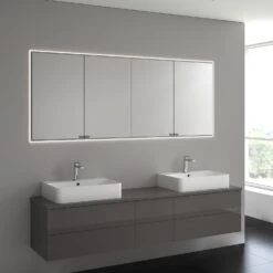 Kronenbach Cube Spiegelschrank 202 X 82 Cm Mit Umlaufender LED-Beleuchtung, Unterputz