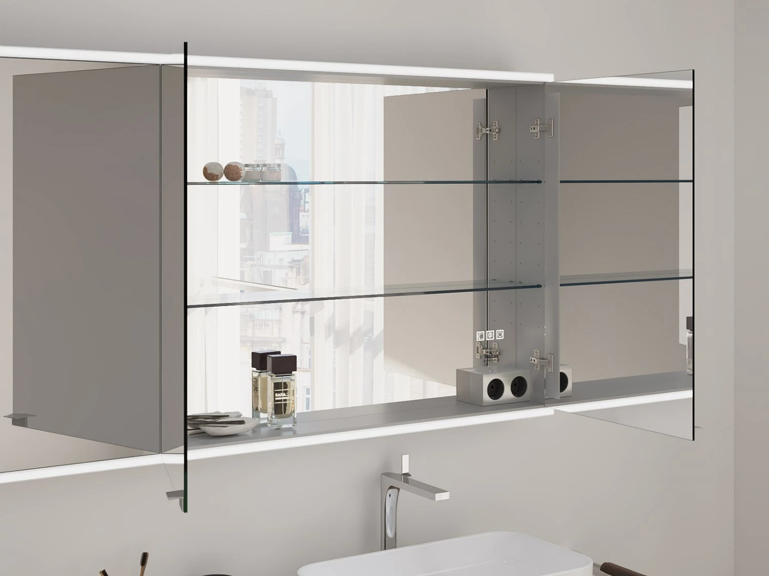 Kronenbach Cube Spiegelschrank 202 x 82 cm mit umlaufender LED-Beleuchtung, Unterputz Kronenbach Cube Spiegelschrank 202 X 82 Cm Mit Umlaufender LED-Beleuchtung, Unterputz -Kronenbach kronenbach spiegelschraenke cube spiegelschrank 200 x 5453639