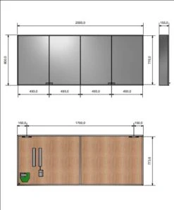 Kronenbach Cube Spiegelschrank 200 X 80 Cm Mit Umlaufender LED-Beleuchtung, Aufputz -Kronenbach kronenbach spiegelschraenke cube spiegelschrank 200 x 6359803