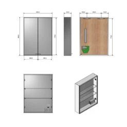 Kronenbach Cube Spiegelschrank 60 X 80 Cm Mit Umlaufender LED-Beleuchtung, Aufputz -Kronenbach kronenbach spiegelschraenke cube spiegelschrank 60 x 4842236