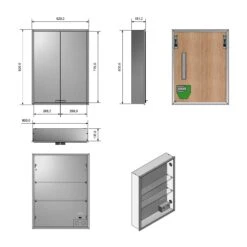 Kronenbach Cube Spiegelschrank 62 X 82 Cm Mit Umlaufender LED-Beleuchtung, Unterputz -Kronenbach kronenbach spiegelschraenke cube spiegelschrank 60 x 6359575