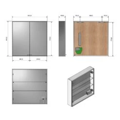 Kronenbach Cube Spiegelschrank 80 X 80 Cm Mit Umlaufender LED-Beleuchtung, Aufputz -Kronenbach kronenbach spiegelschraenke cube spiegelschrank 80 x 4842242