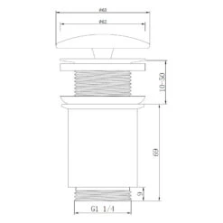 Kronenbach Ablaufventil Schaftventil Rund, Lang, Keramische Abdeckung
