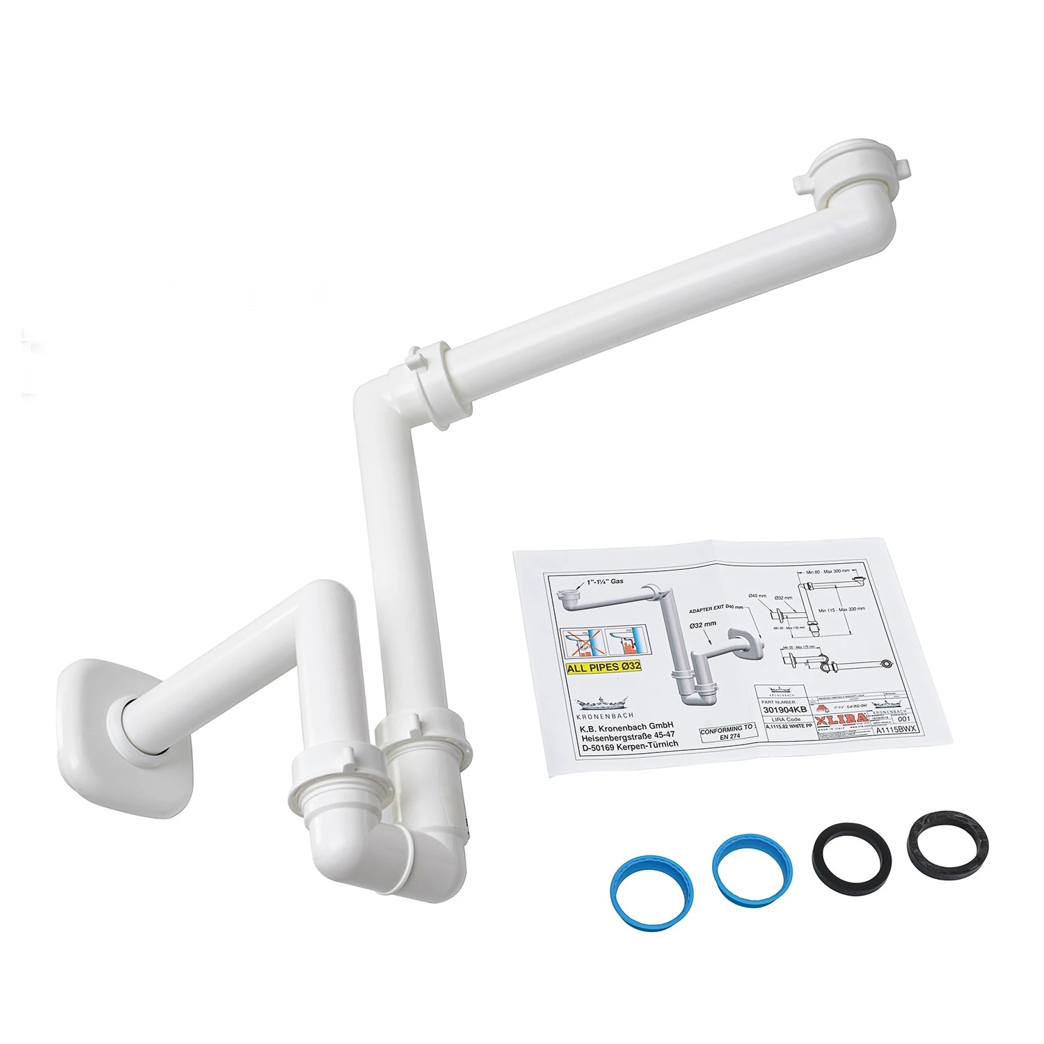 Kronenbach Waschtisch- und Möbel Raumsparsiphon 1 1/4" universal Kronenbach Waschtisch- Und Möbel Raumsparsiphon 1 1/4" Universal -Kronenbach kronenbach universalartikel ablauftechnik waschtisch und moebel 4447967